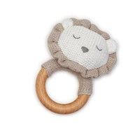 Knitted Rattle with Wooden Grip (Assorted)