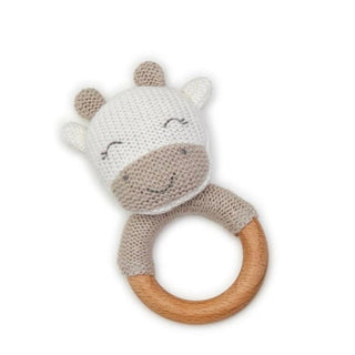 Knitted Rattle with Wooden Grip (Assorted)