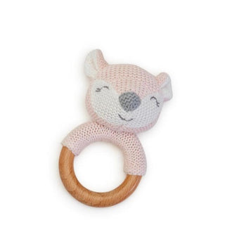 Knitted Rattle with Wooden Grip (Assorted)