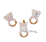Knitted Rattle with Wooden Grip (Assorted)