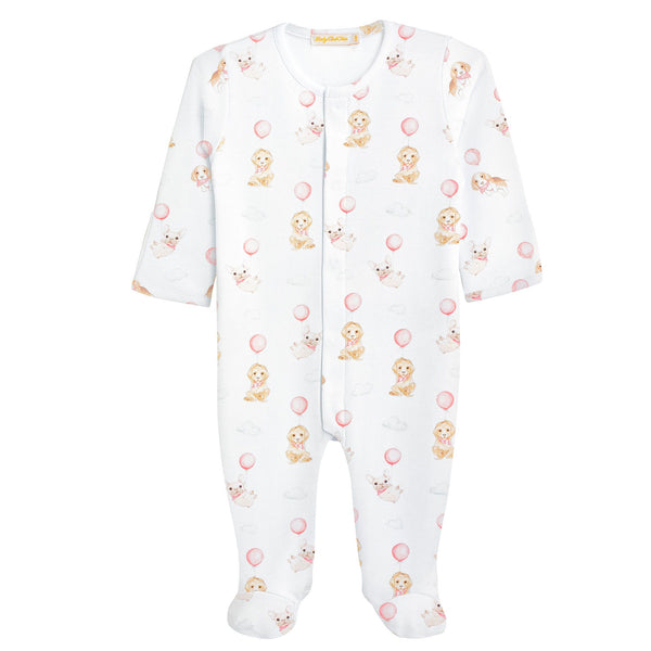 Baby Club Chic Cute Puppies Pink Footie