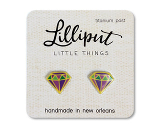 Lilliput Little Things Earrings - Mardi Gras Diamonds