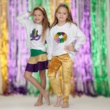 Azarhia Metallic Mardi Gras Tiered Ruffle Skort