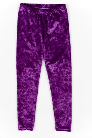 Azarhia Crushed Velvet Leggings - Purple