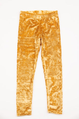 Azarhia Crushed Velvet Leggings - Gold