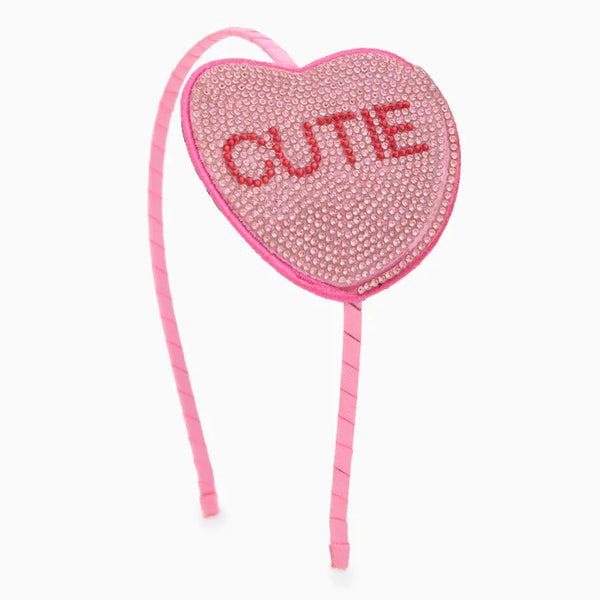 Cutie Heart Rhinestone Headband in Valentine