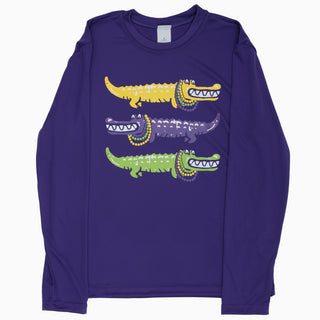 Azarhia Three Alligators LS Purple Dri-Fit Shirt