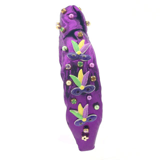 Poppyland Knotted Headband  - Mardi Gras Mask