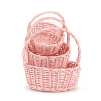 Twisted Rim Painted Willow Easter Basket - Pink