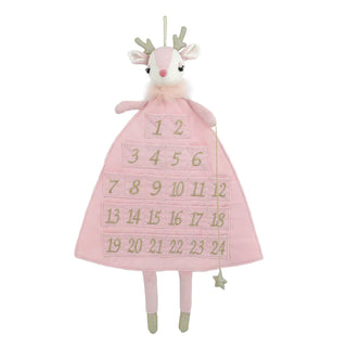 Pink Reindeer Linen Advent Calendar