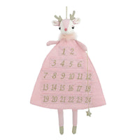 Pink Reindeer Linen Advent Calendar