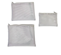 Silver Mesh Zippered Bags - Set of 3