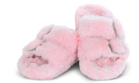 Iscream Pink Furry Buckle Slippers