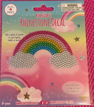 Pink Poppy Rhinestone Decals