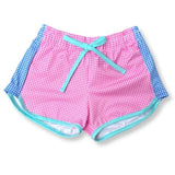 Set Athleisure Annie Shorts - Pink/Royal Mini Gingham
