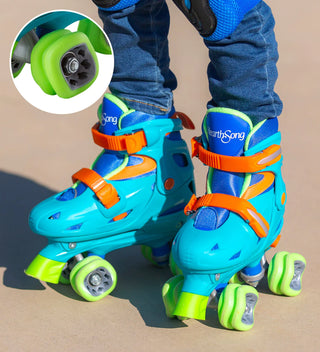 One2Go Adjustable Quad Roller Skates - Blue