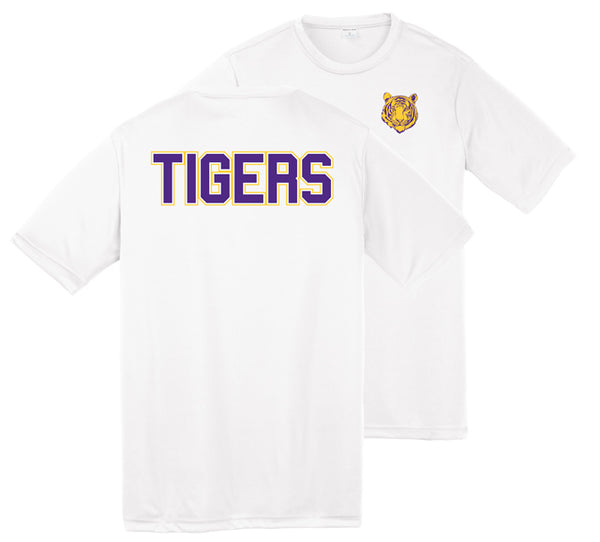 Azarhia White Dri-Fit Athletic Tiger T-Shirt