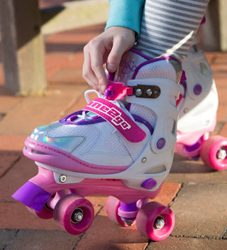 One2Go Adjustable Quad Roller Skates - Pink