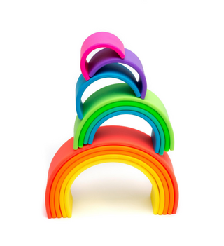 Kid Made Modern Dena Silicone Rainbow Stacker - Large Neon