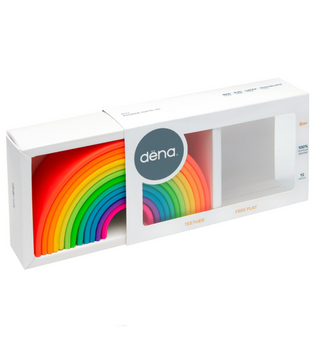 Kid Made Modern Dena Silicone Rainbow Stacker - Large Neon