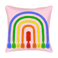 Long Hook Square Decorative Pillow - Rainbow