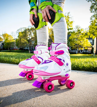 One2Go Adjustable Quad Roller Skates - Pink