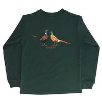 J. Bailey Logo L/S Tee Shirt - Pheasant on Hunter Green