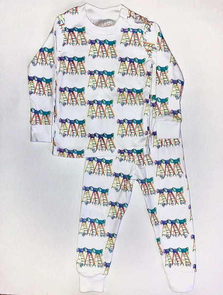 Elle Vee Organic Mardi Gras Reveler's Row 2Pc Pajamas