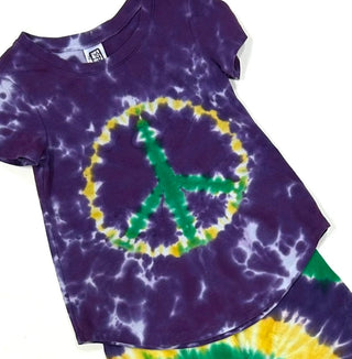 Erge Tie Dyed Mardi Gras T-Shirt - Peace Sign