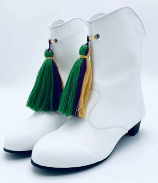 Blended Spirit KIDS Majorette White Mardi Gras Marching Boots