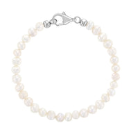 SS 5.5" Freshwater Cultured Pearl Charm Bracelet