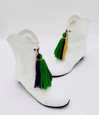 Blended Spirit KIDS Majorette White Mardi Gras Marching Boots