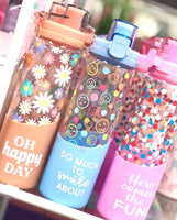 Inspirational Glass Water Bottle with Silicone Sleeve