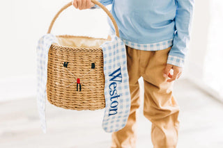 Easter Bunny Baskets with Long Gingham Ears