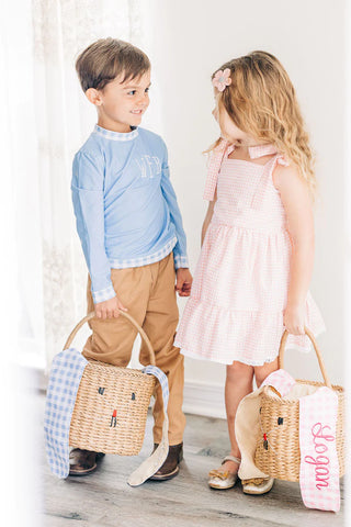 Easter Bunny Baskets with Long Gingham Ears