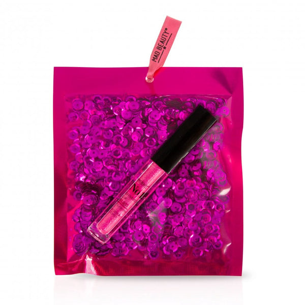 Hot Pink Sequin Bag Lip Gloss