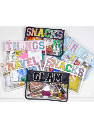 Clear Nylon Chenille Patch Bag