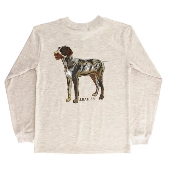 J. Bailey Logo L/S Tee Shirt - Dog on Oatmeal