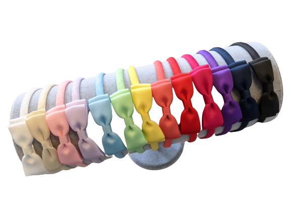 Mini Bow Solid Grosgrain Headband