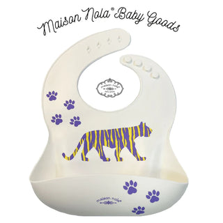 Maison NOLA Silicone LSU Tiger Bib
