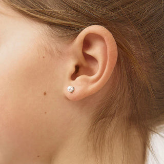 SS Classic Freshwater Cultured Pearl Screw Back Earrings
