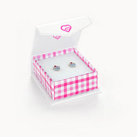 SS Cherry on Top Cupcake Enamel Screw Back Earrings - Pink