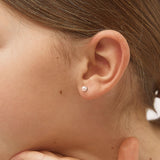 SS Classic Pink Tone Pearl Screw Back Earrings