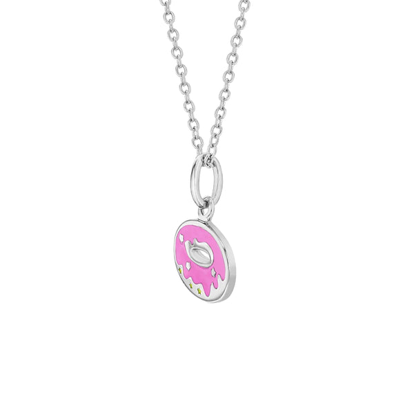 SS 14" Necklace with Messy Donut Enamel Pendant
