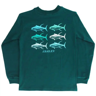 J. Bailey Logo L/S Tee Shirt - Tuna on Teal