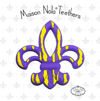 Maison NOLA Silicone Tiger Fleur De Lis Teether