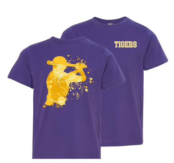 Azarhia Purple Dri-Fit Athletic Baseball Player T-Shirt