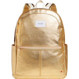 State Backpack - Kane Kids Double Pocket- Gold Metallic