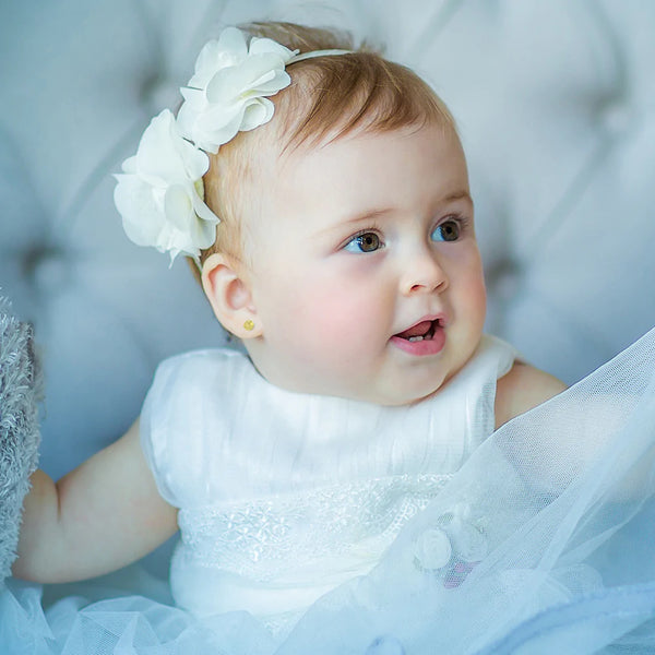 Portrait Of A Cute Baby Girl Wearing Earrings Stock Photo, Picture and  Royalty Free Image. Image 11084256.