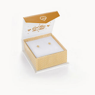 14K Gold Tiny Cross Screw Back Earrings